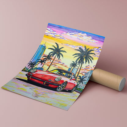 Porsche Carrera in Miami Poster