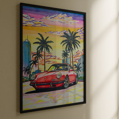 Porsche Carrera in Miami Poster