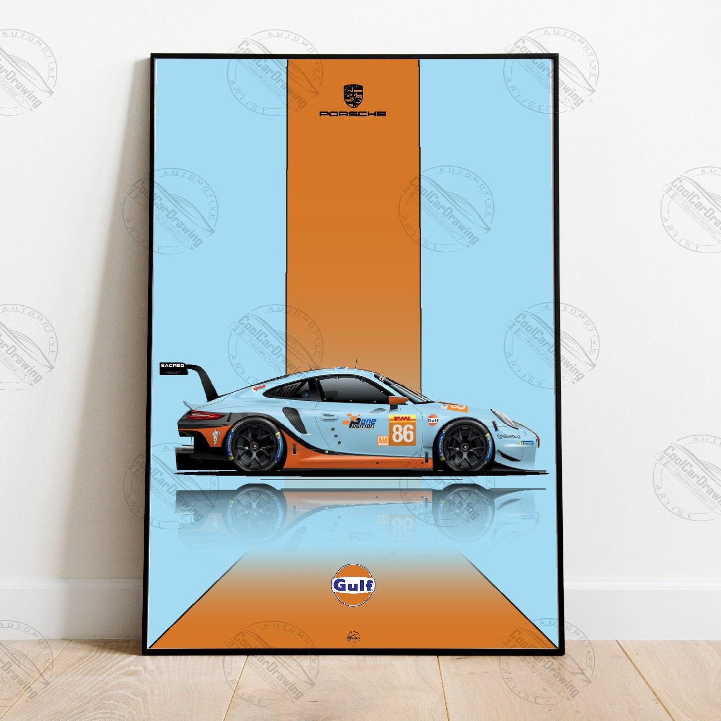 Porsche 911 Gulf Poster