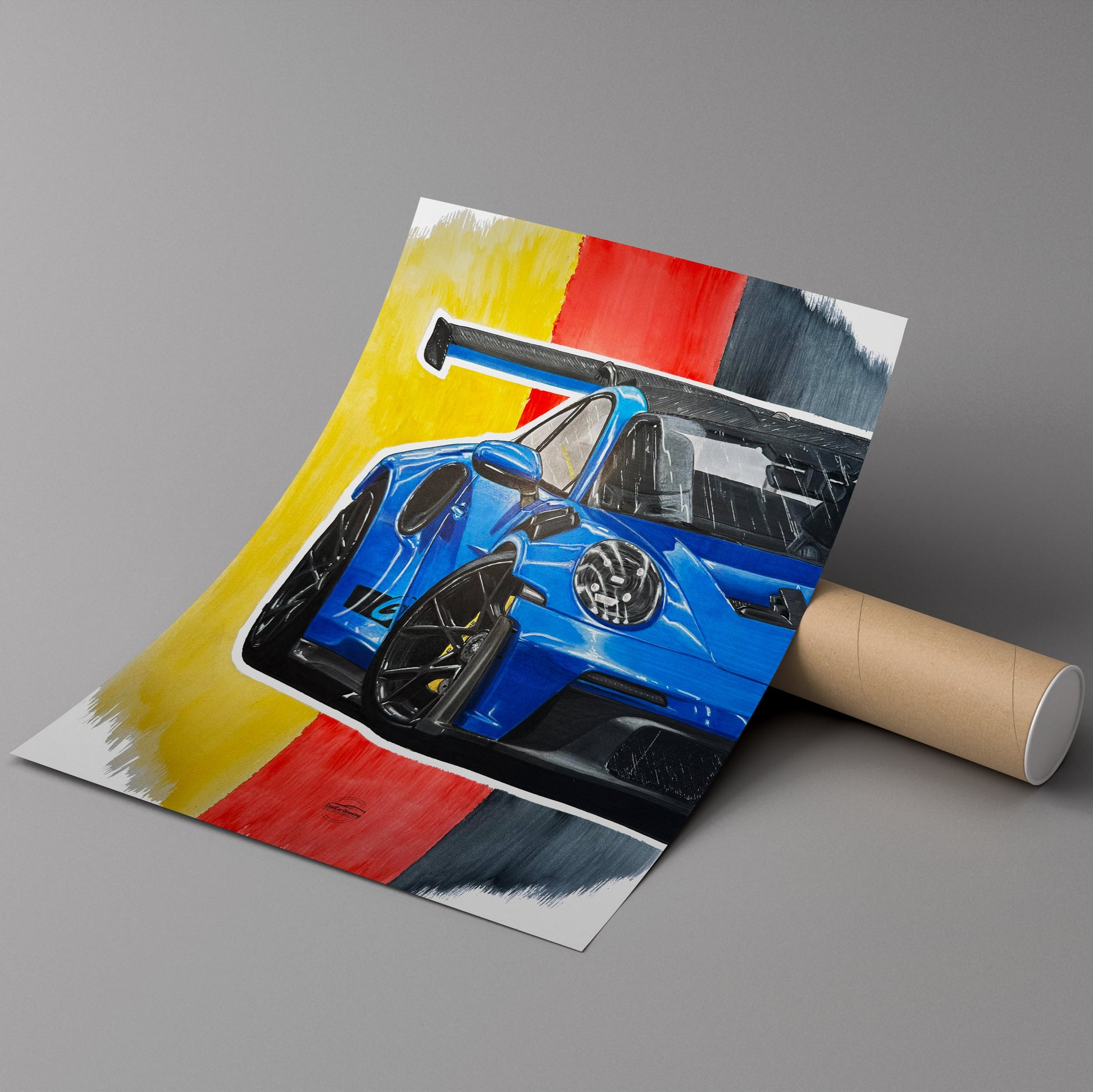 porsche gt3rs poster rolled 