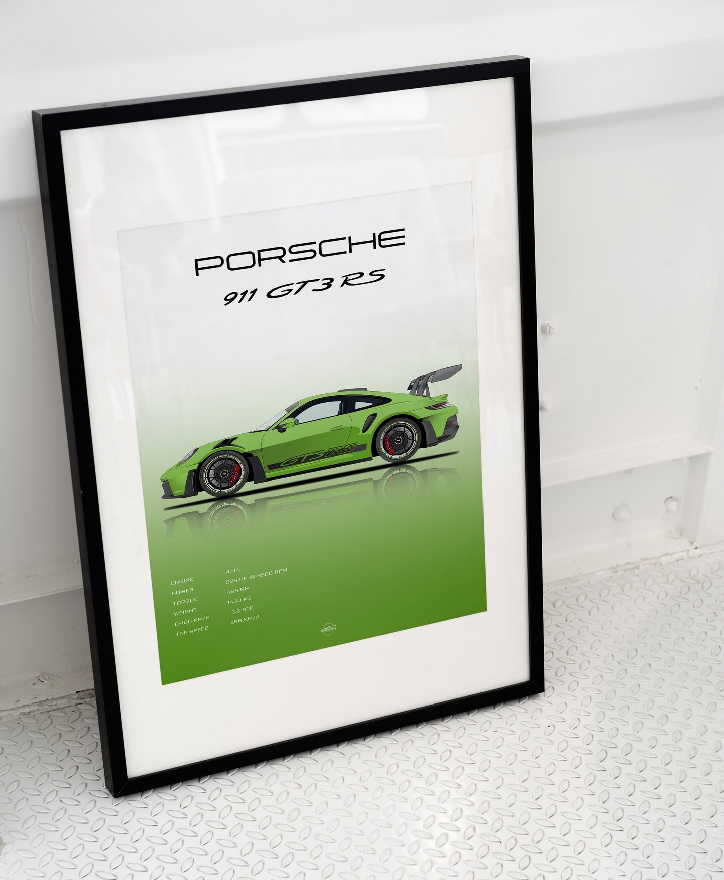 Porsche 911 GT3 RS Specification Digital Poster