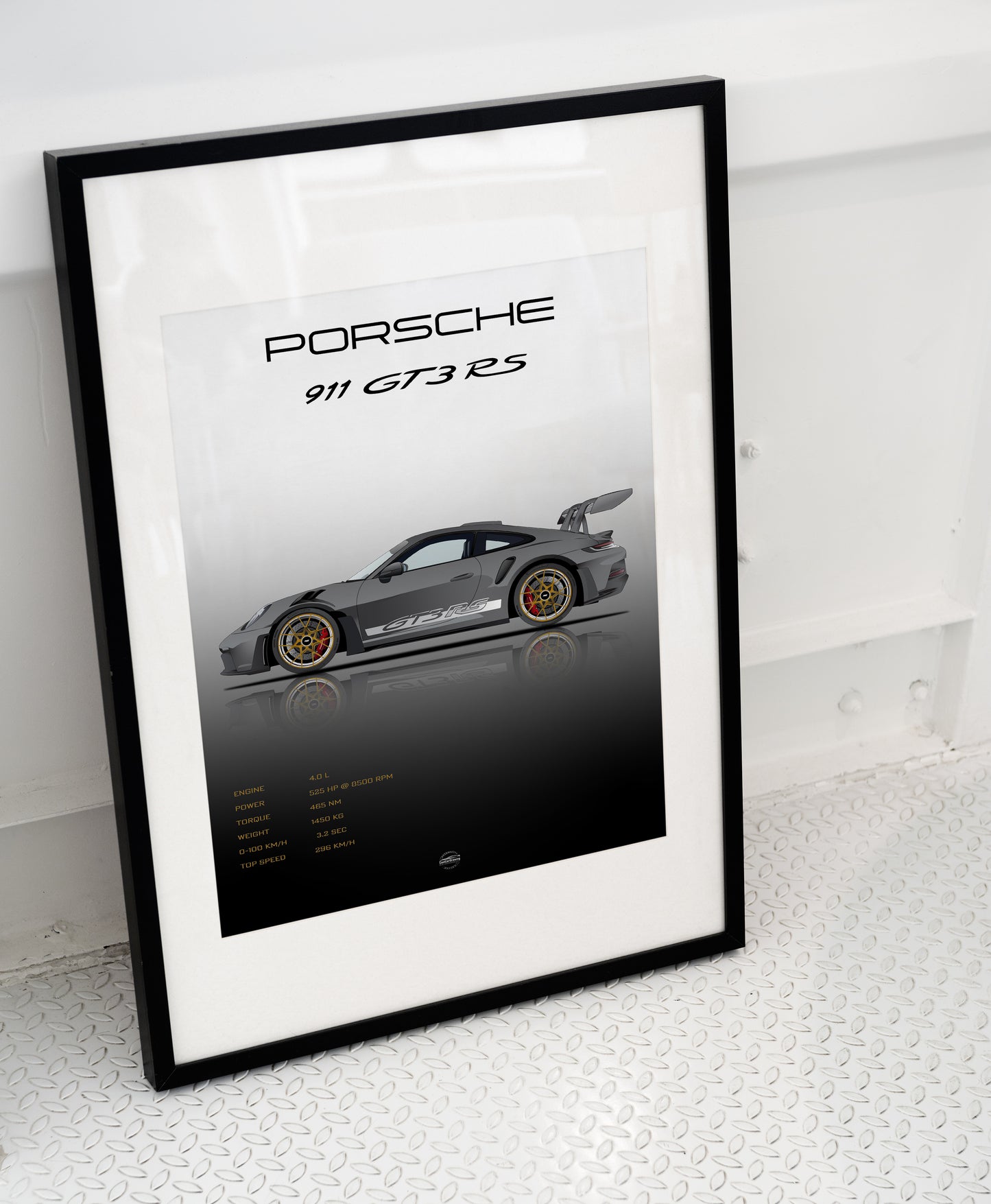 Porsche 911 GT3 RS Specification Digital Poster