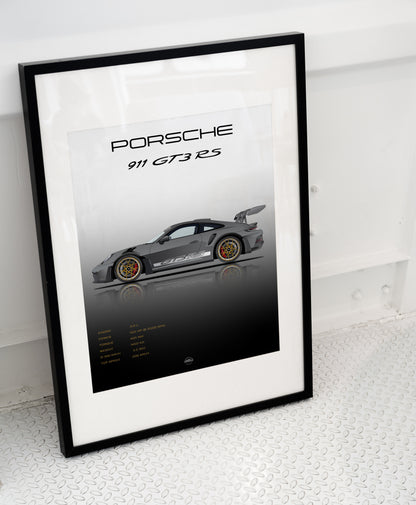 Porsche 911 GT3RS Spec Poster