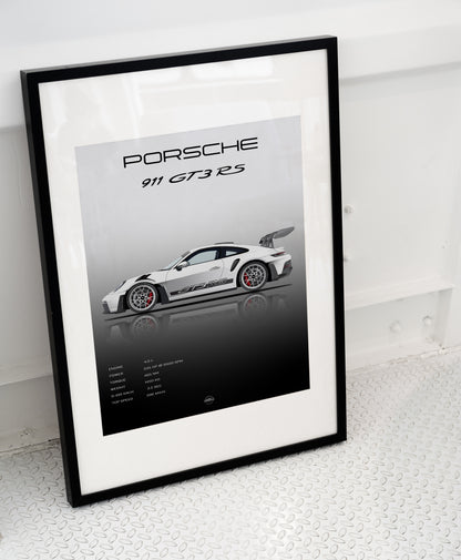 Porsche 911 GT3 RS Specification Digital Poster