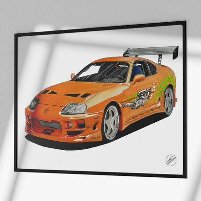 fast and furious supra poster jdm car poster