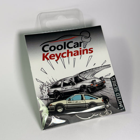Trueno Ae86 initiald keychain in plastic bag