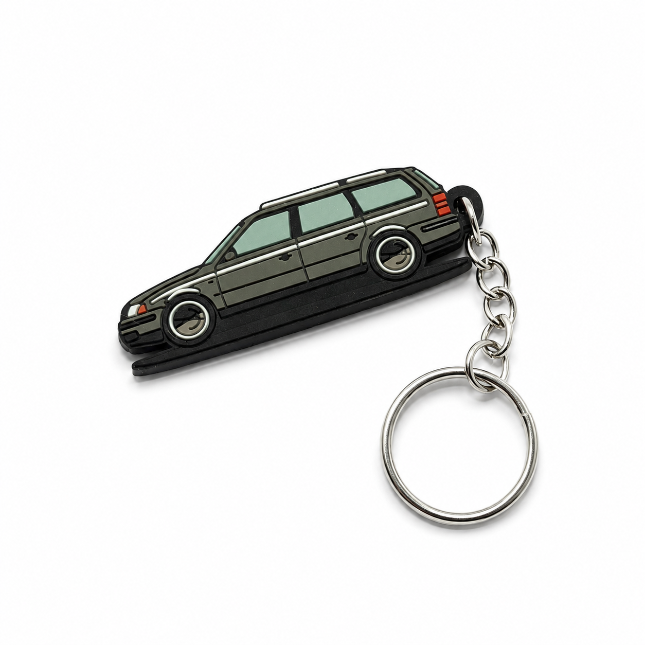 Grey VW Passat B5 keychain with metal ring