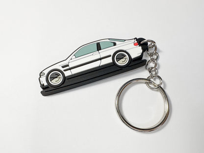 bmw e46 keychain with metal ring, pvc car keychain