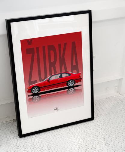 BMW E36 Poster "ŽURKA"